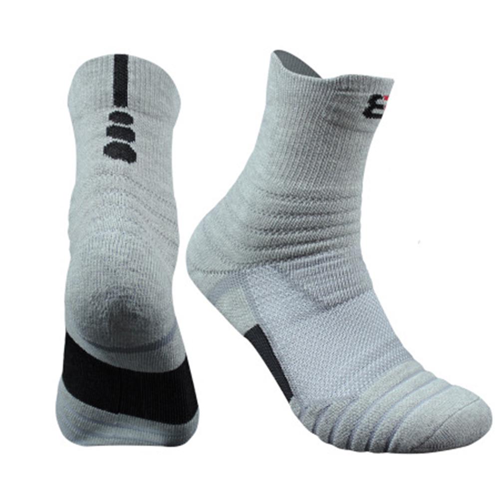 2024 männer Handtuch Unten Sport Dicke Socken Lauf Socken Mitte Strümpfe Basketball Große Größe Socken S grau