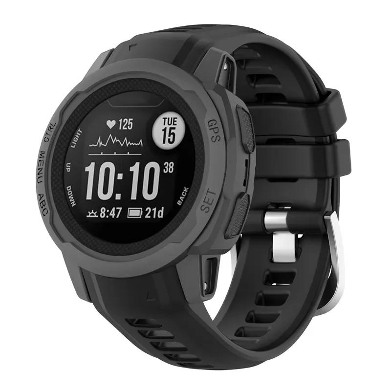 Armband für Garmin Instinct 2s Smartwatch Weiches Silikon Ersatzarmband Armband für Garmin Instinct 2s Armband Garmin Instinct 2s schwarz