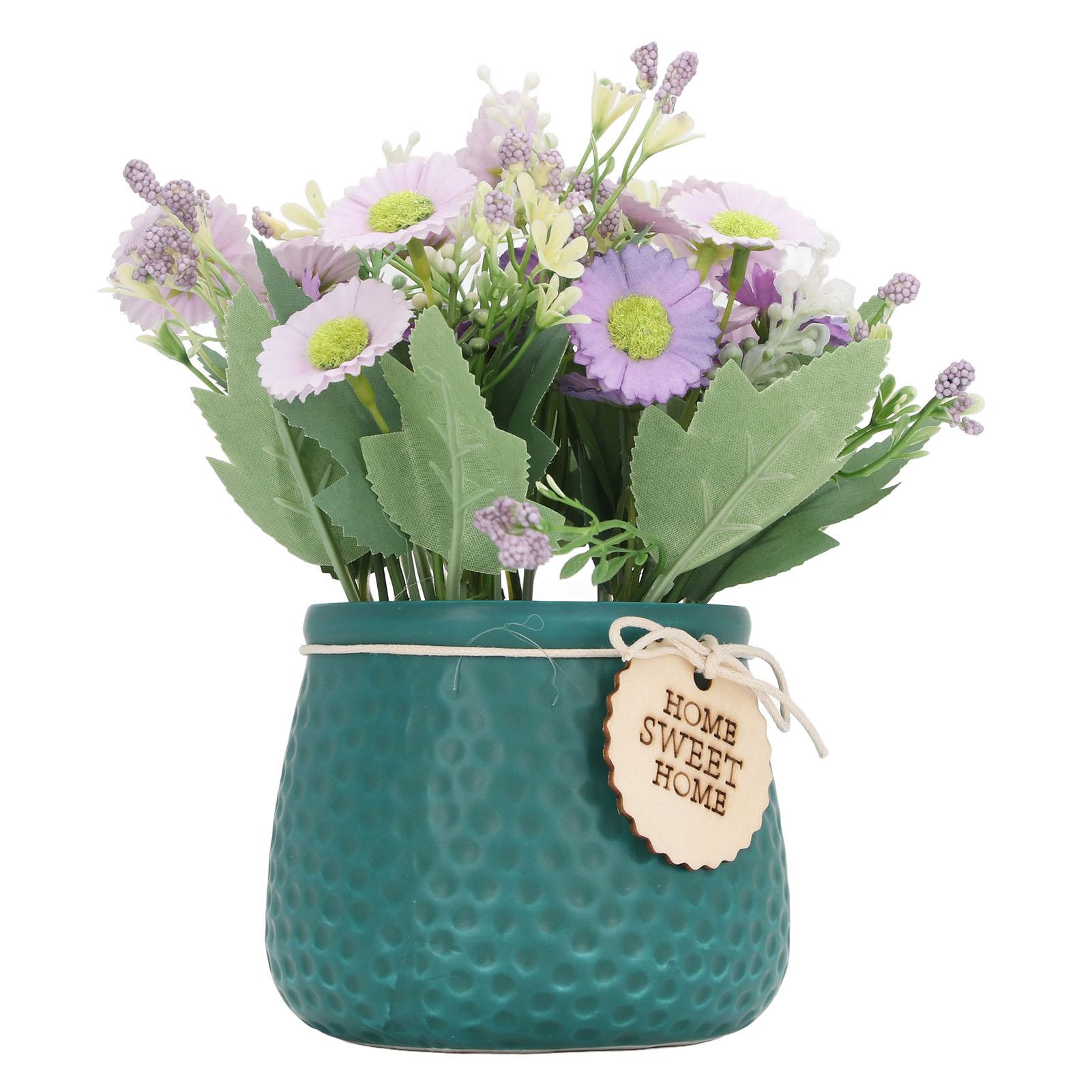 Kleine künstliche Pflanzen Töpfe Mini künstliche Topfpflanzen Faux Gänseblümchen Ornament Zuhause Innen Außen Deko