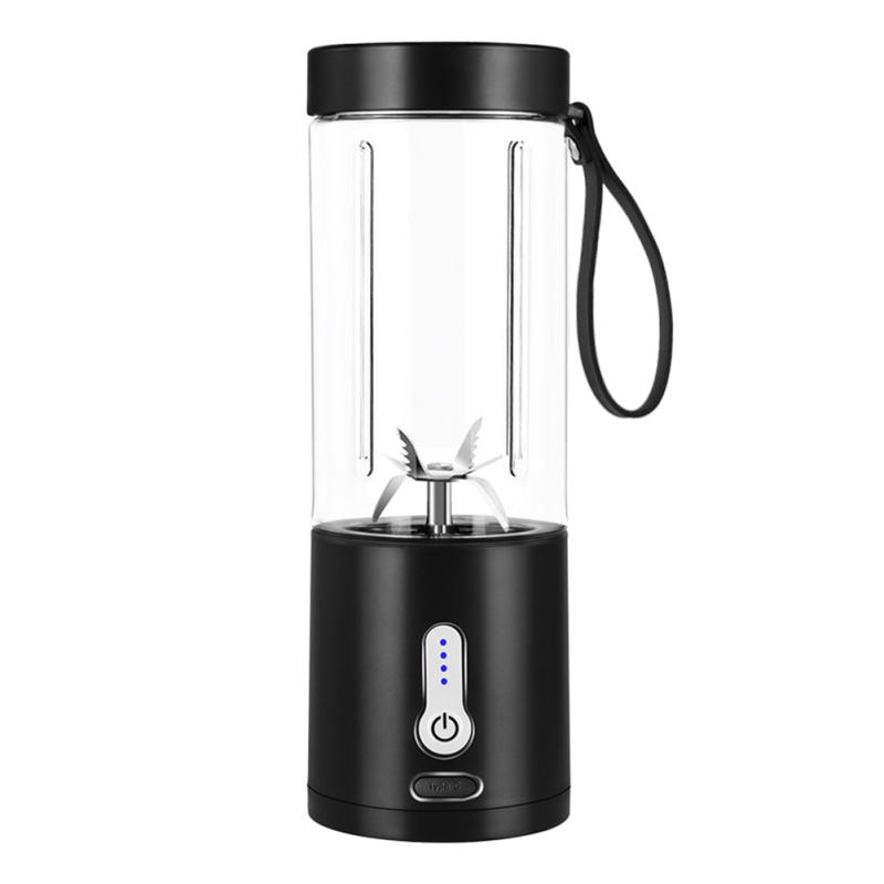 Tragbarer elektrischer Reise-Entsafter-Bechermixer mit 6 Klingen, großer Kapazität, Fruchtsaftmixer für Smoothies, Shakes schwarz