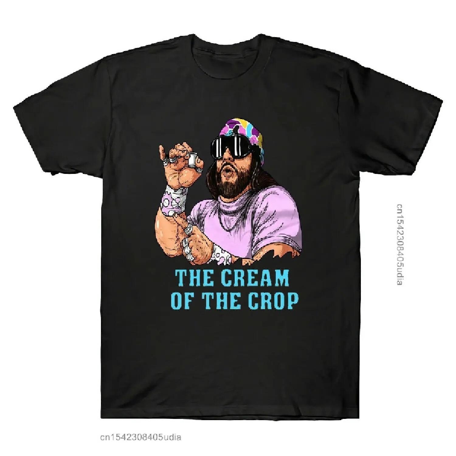 Macho Savage The Cream Of The Crop Vollfarbig Lustige Herren T-Shirts Baumwolle Schwarz T-Shirts Herren Druck T-Shirt Übergröße T-Shirts Herren XXXXXL schwarz