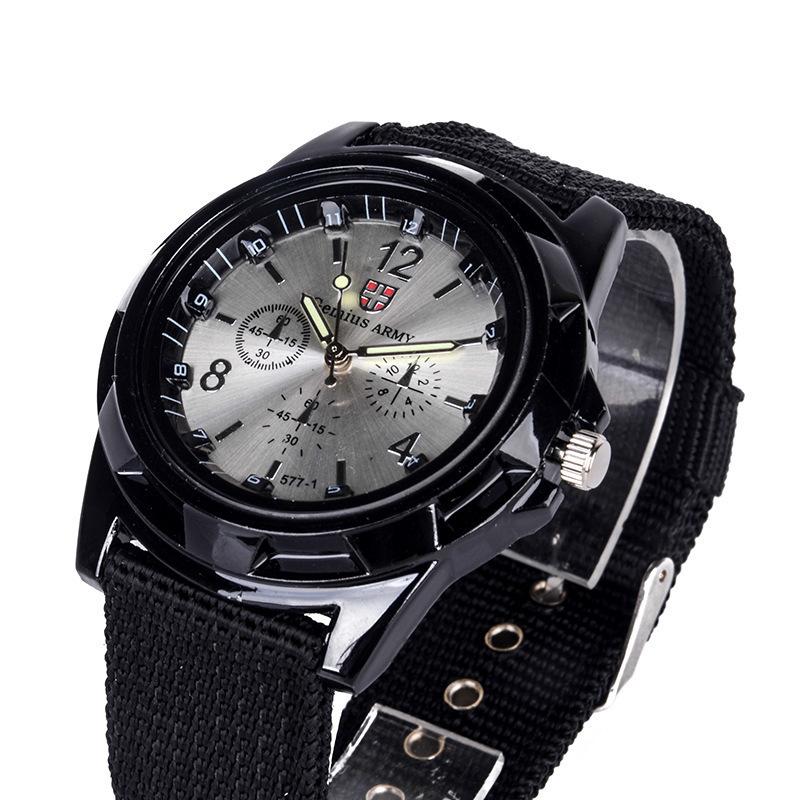 Quarzuhr Army Soldier Military Canvas Strap Stoff Analoge Armbanduhren Sportuhr