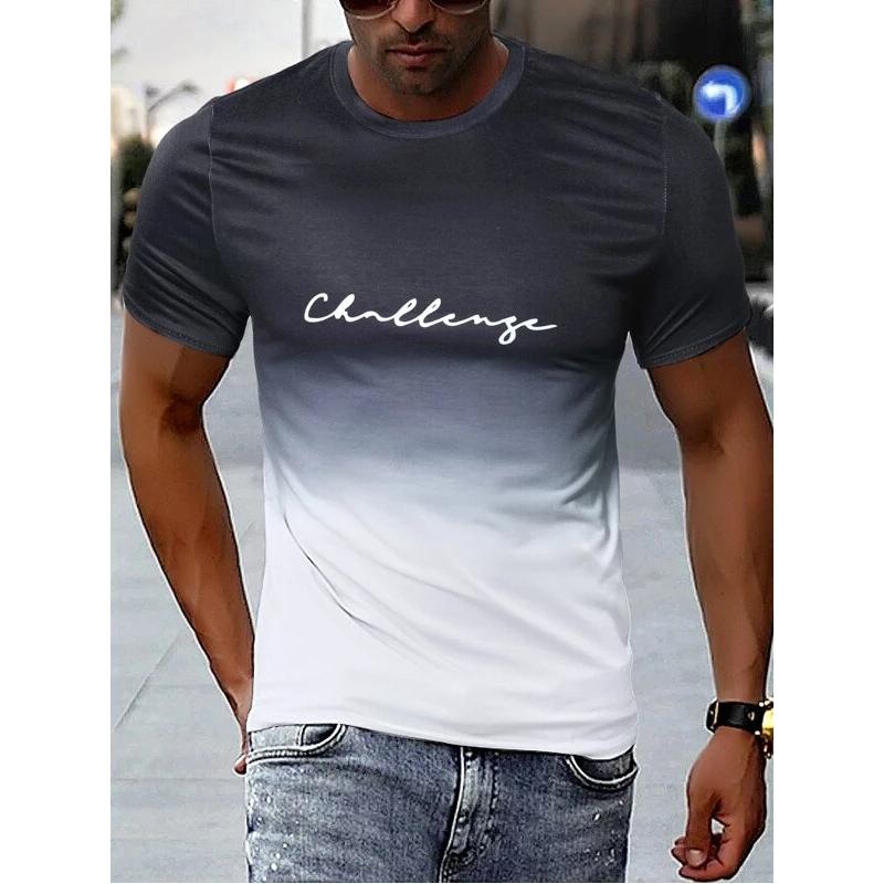Vintage männer T-shirt 3D Gradienten Druck Kurzarm Tops Sommer Casual Straße T Shirt Übergroßen T-shirt Männer Kleidung XS