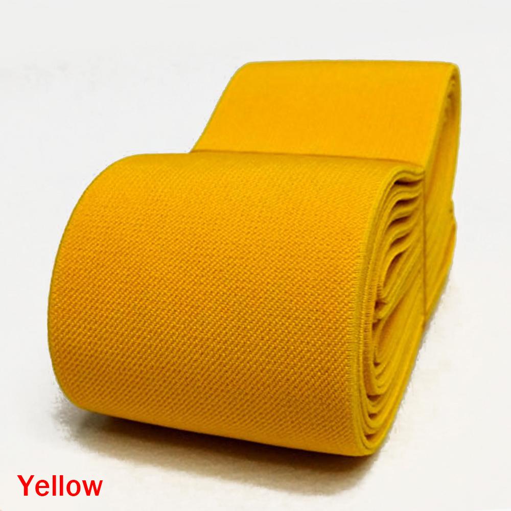 5 cm breites, flaches, elastisches Band, gewebtes Stretchband für Gesichtsmasken, Kostüme, Taillenmanschetten, Kleidung, DIY-Verzierungen, Materialien, Nähen, 5 m gelb