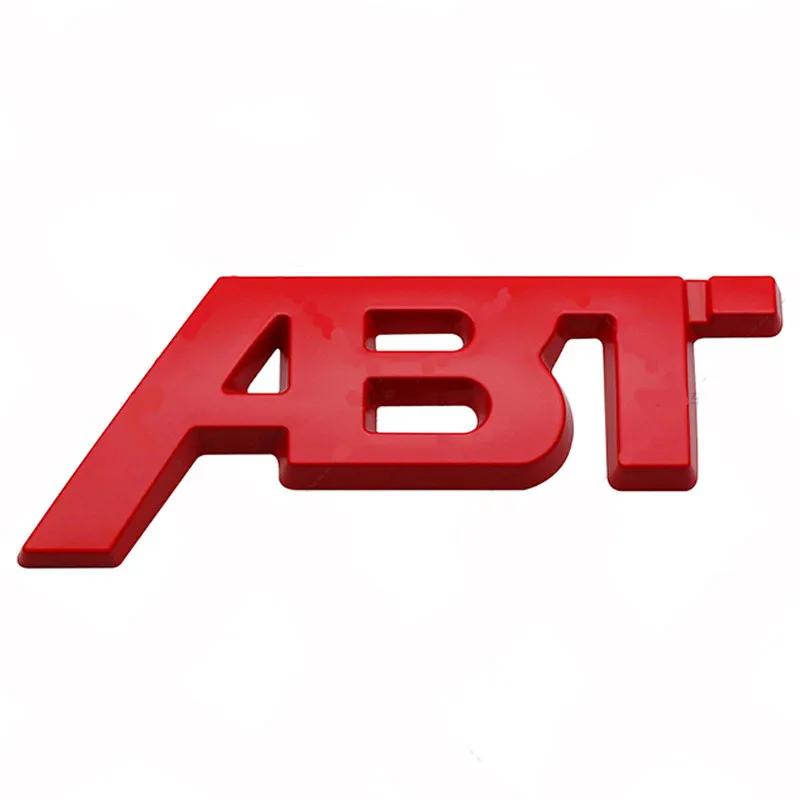 3D Metall ABT Logo Frontgrill Seitenkotflügel Abzeichen Kofferraum Emblem Autoaufkleber für Golf Passat Jetta Touareg Tiguan Polo A3 A4 A5 A6 Q3 Q5 Q7 TT 8.2cm x 3.2cm Badge Sicker rot