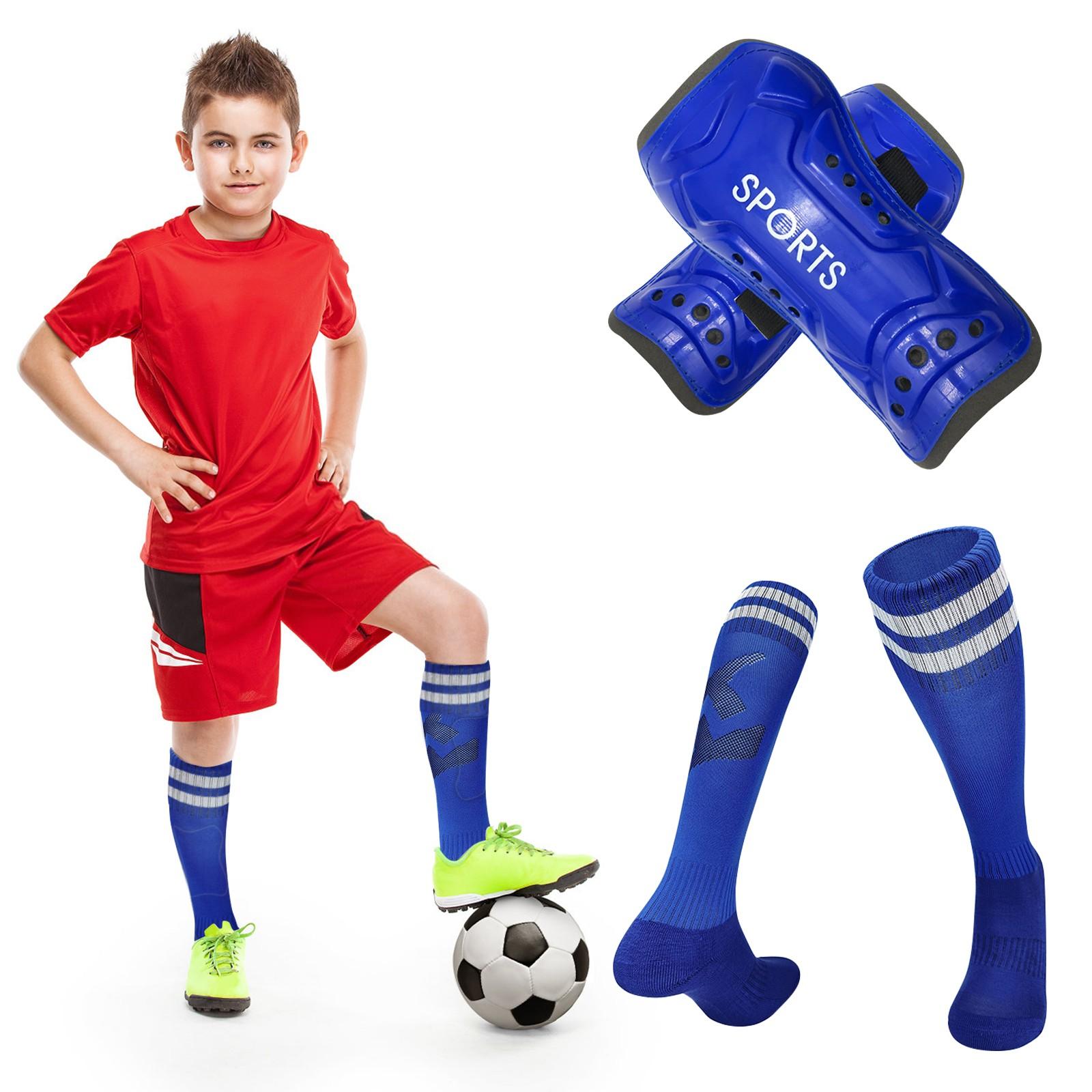 Kinder Fußball Schienbeinschoner Fußballsocken Jugend Fußball Schienbeinschoner Fußballsocken M blau
