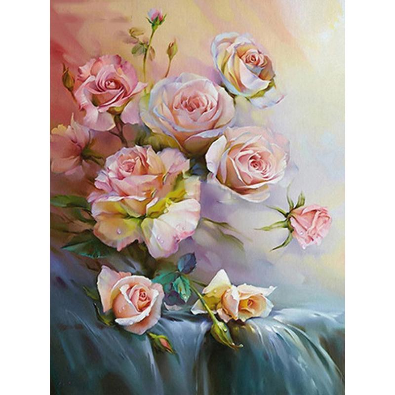 Diamond Painting Vollrunde Diamantenmosaik Blumen Bilder aus Strasssteinen Diamantstickerei Kreuzstich Blumen 20X30CM