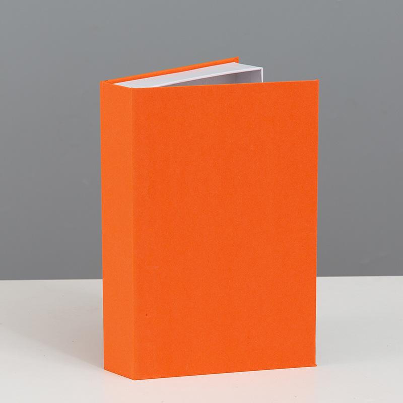 Luxus Gefälschte Bücher Dekoration Einfarbig Öffnende Simulation Buch Lagerung Box Kaffee Tisch Bücher Wohnkultur Schießen Requisiten 27x 17x 4cm orange