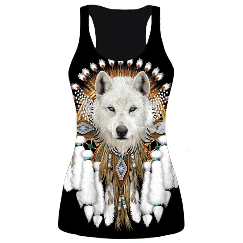 3D-Druck-Liebes-Tanktops für Frauen, Workout, Horror-Wolf, bedruckt, Sommer-Sport-Shirts, Übergrößen-Westen 5XL