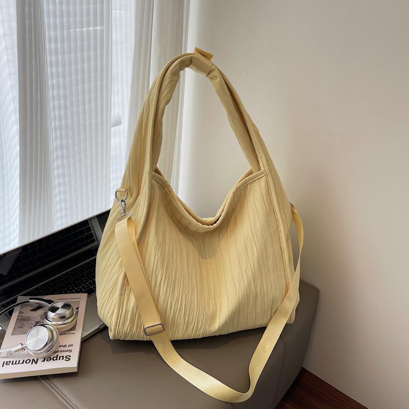 Große Kapazität Einfache Damen Neue Mode Textur Studentin Personalisiert Pendeln Achseltasche Schultertasche Umhängetasche . brown