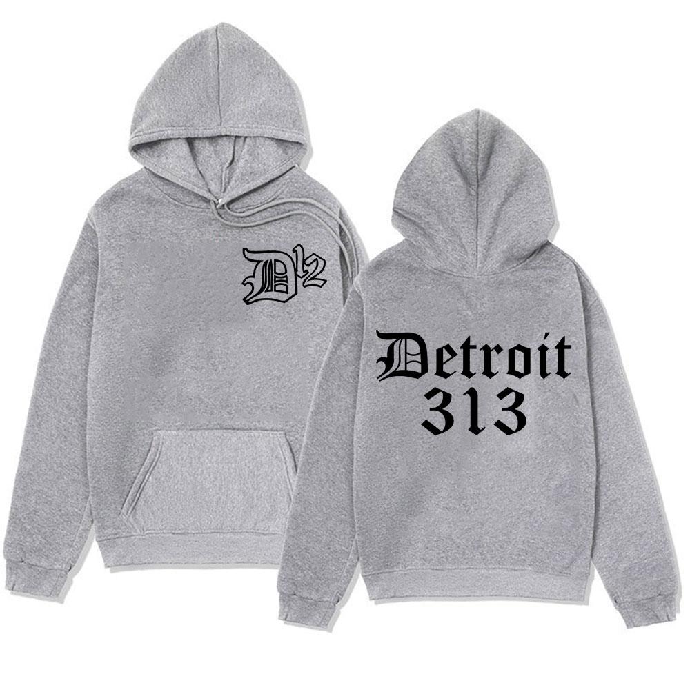 D12 Band Rapper Eminem Hoodie Detroit Michigan 313 Print Hoodies Herren Damen Hip Hop Vintage Stil Sweatshirt Übergroße Streetwear XL