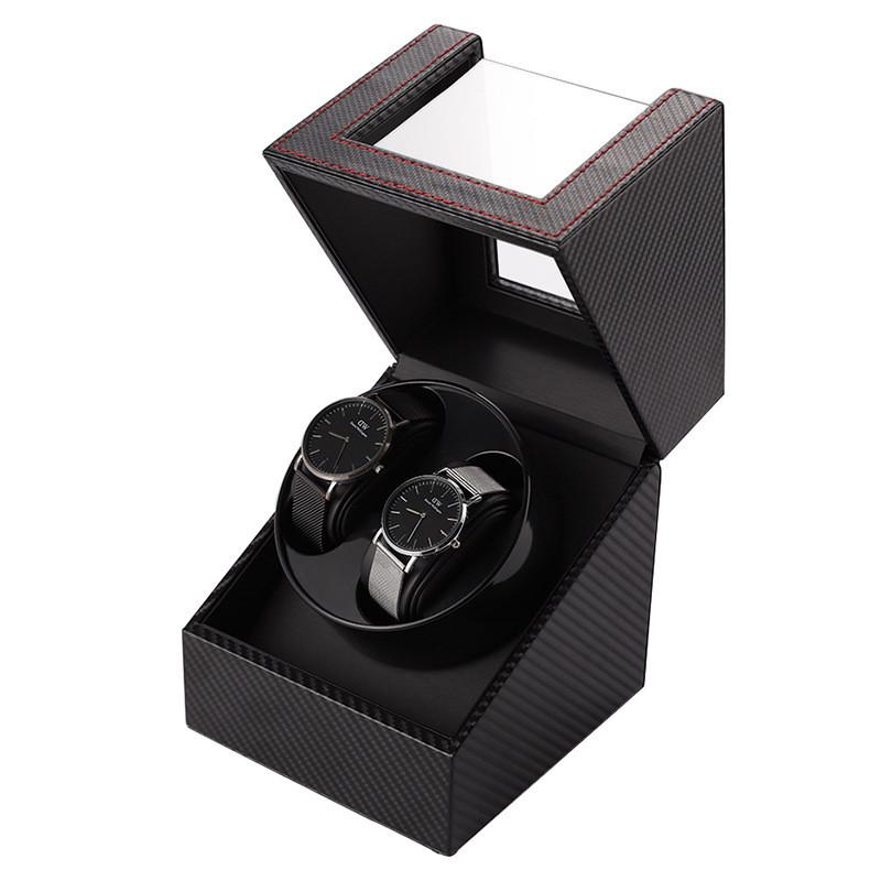 Ultra Leise Automatischer Uhrenbeweger Box Uhrenaufzug Mechanische Box Sammlungsanzeige Motor Lagerung Uhrenbox A black