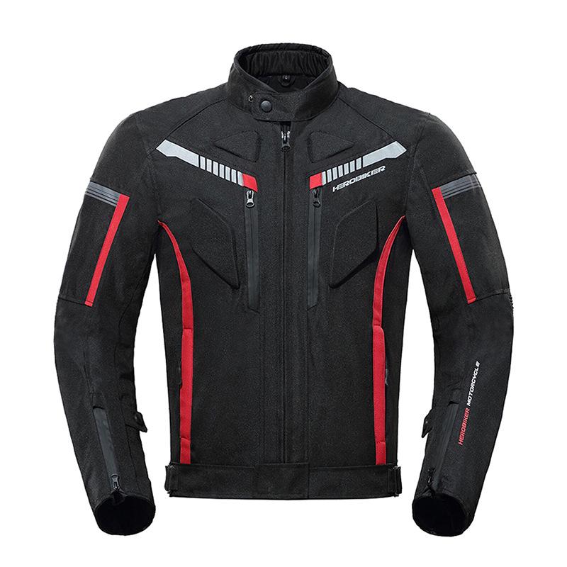 Ganzjahres-Wasserdichter Motorradanzug: Atmungsaktive, Hochelastische, Sturzschützende Reitbekleidung mit Jacke XXL mc1009 schwarze jacke (mit schutzausrüstung)