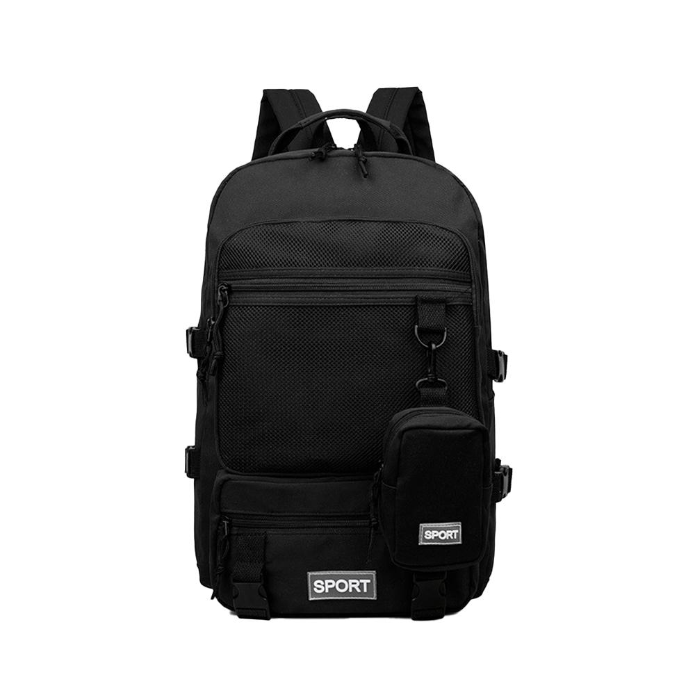 Tragbarer Rucksack, Camping-Reisetasche, großer Tagesrucksack mit Münzfach für Männer und Frauen beim Camping schwarz