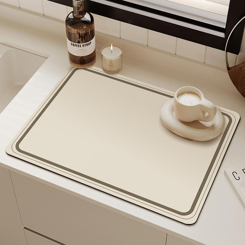 Rutschfeste Küche Super Absorbierende Matte Schutz Arbeitsplatten-Schutz Küchenzubehör Kaffeemaschinen-Untersetzer Gummi Trockenmatte 50X60cm