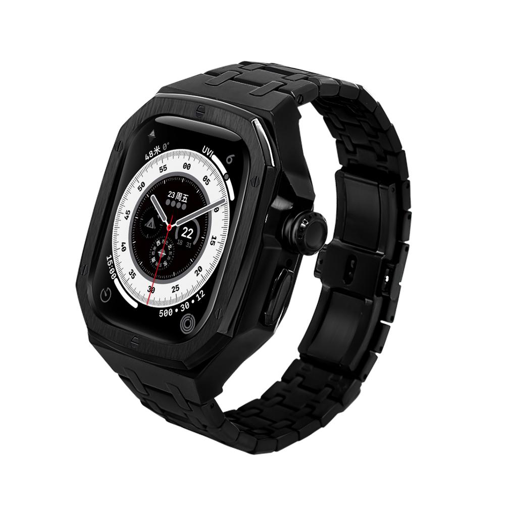 Luxus Edelstahl Gehäuse Mod Kit für Apple Watch Ultra 3 2 49MM Flüssigsilikon Armband für IWatch Series Ultra 49MM Zubehör For 49MM Ultra