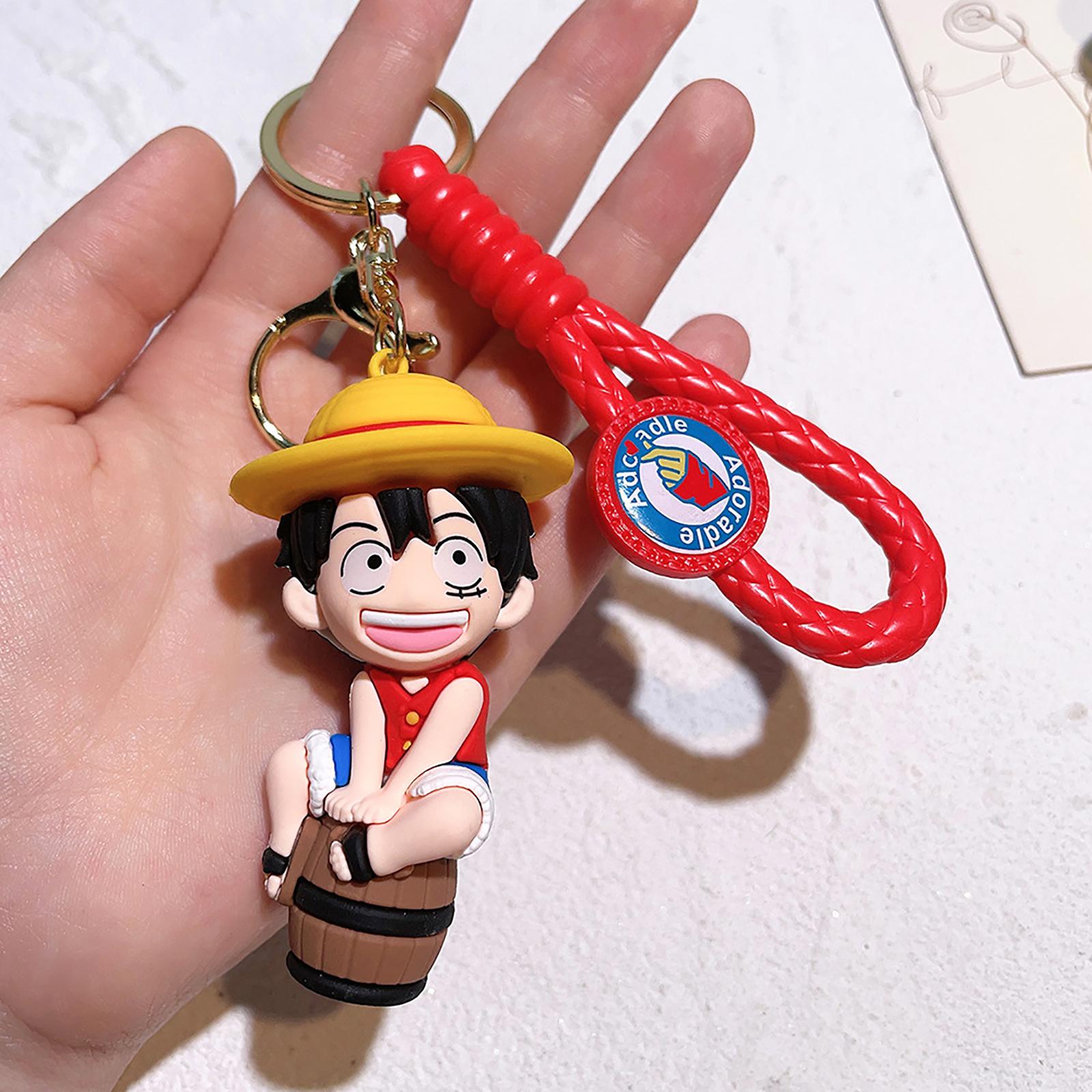 One Piece Schlüsselanhänger Anime Monkey D. Luffy Tony Chopper Roronoa Zoro Cartoon Charakter Schlüsselanhänger Schlüsselanhänger Puppe Tasche Pendent