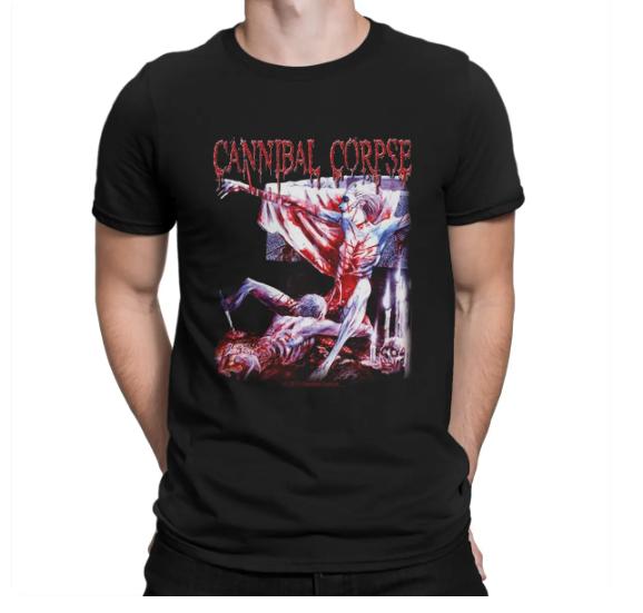 Harajuku Streetwear T-Shirt Unisex Sommer Tops Cannibal Corpse T-Shirt Death Metal Band Butchered Skull Tomb Unisex Marken T-Shirt Unisex T-Shirt M