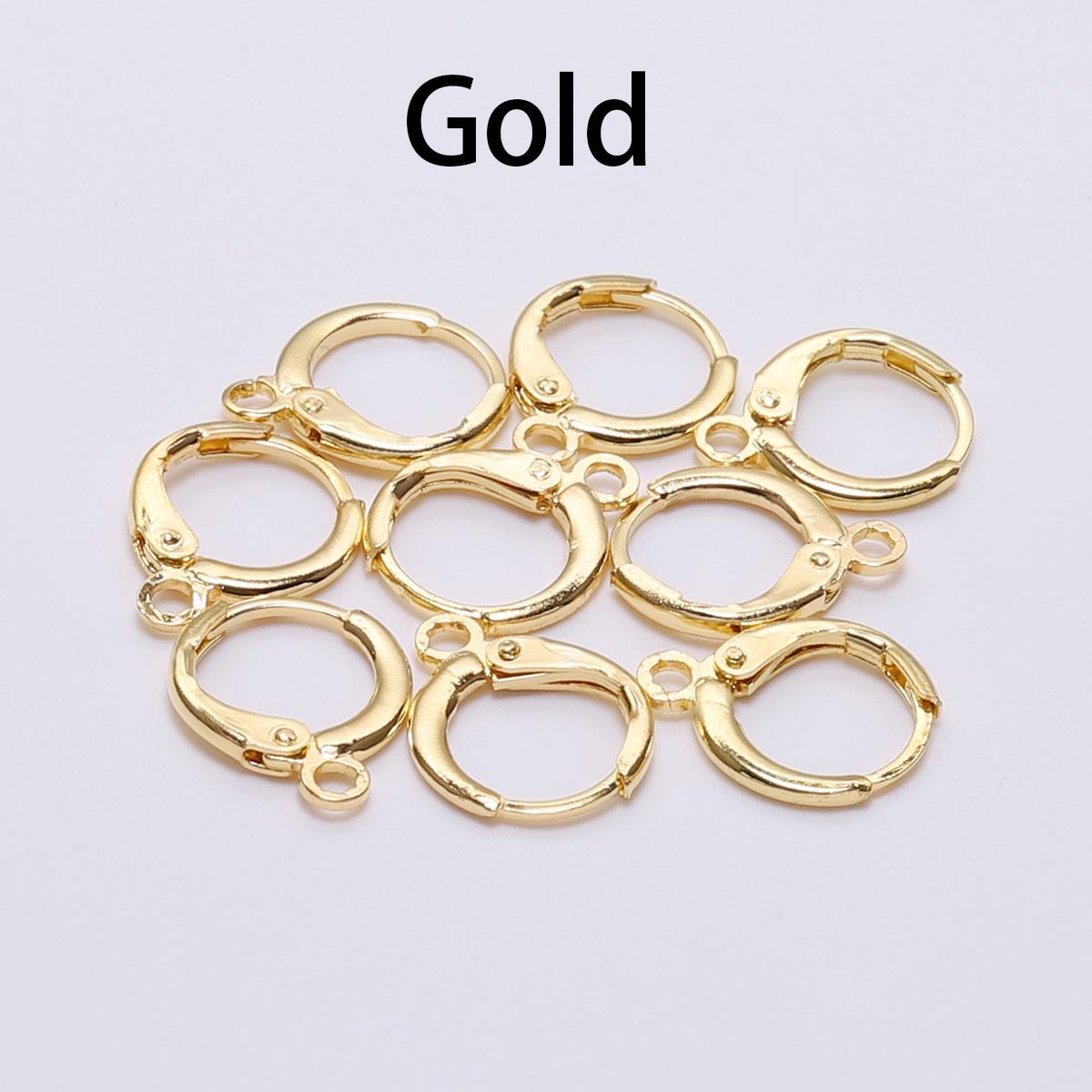 10/100 teile/los 15x12mm Gold Frankreich Hebel Ohrring Haken Draht Einstellungen Basis Ohrringe Hoops Für Schmuck Machen finden Liefert Gold-10pcs