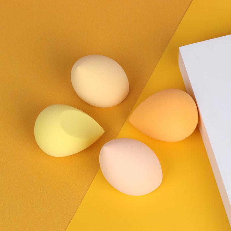 4 Pc Schönheit Ei Make-Up Blender Cosmetic Puff Make-Up Schwamm Kissen Foundation Pulver Schwamm Schönheit Werkzeug Frauen Make-Up Zubehör mit Box 4PCS With Box gelb