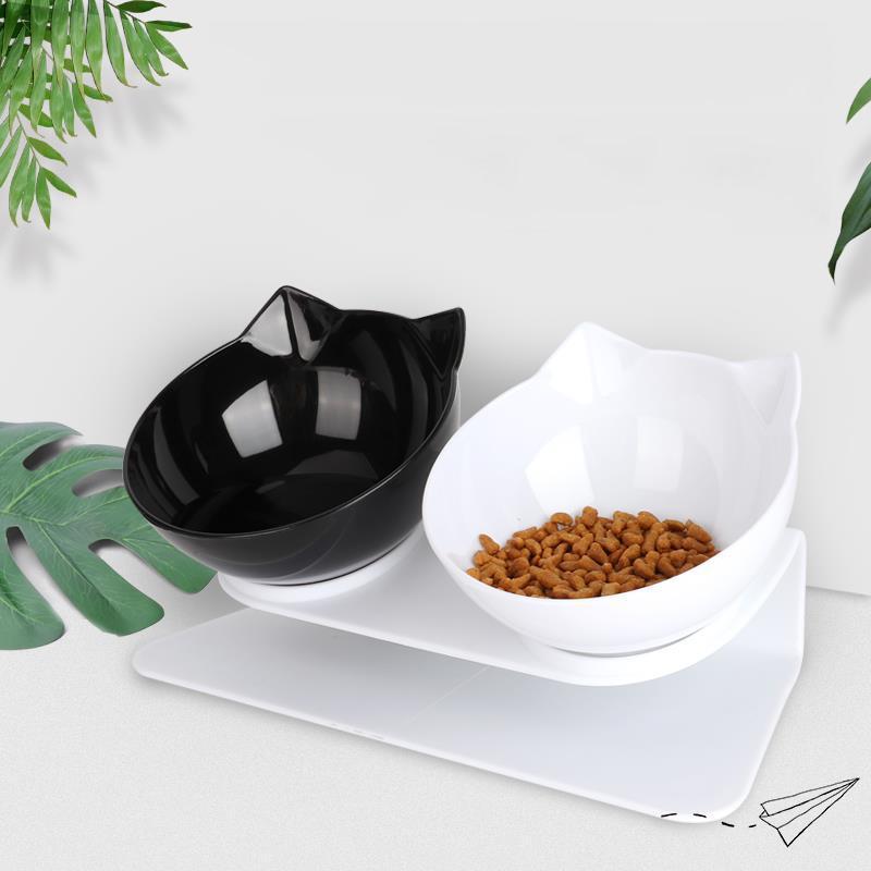 Rutschfeste Katzen-Doppelnäpfe mit erhöhtem Ständer, Tierfutter-Wassernäpfe für Katzen, Hunde, Futterspender, Heimtierbedarf, Produkte, Zubehör im Angebot