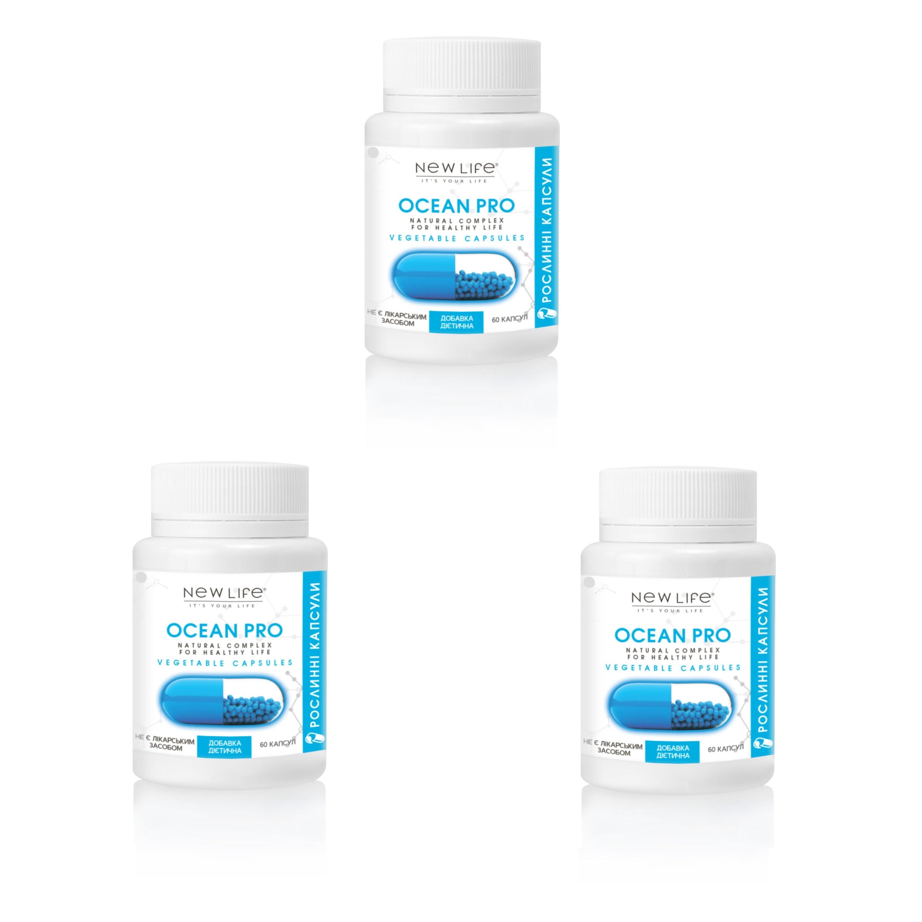 Ocean Pro New Life Nahrungsergänzungsmittel (Quelle von Jod, Vitaminen, Makro- und Mikronährstoffen) Pack of 3 (for 3 months)