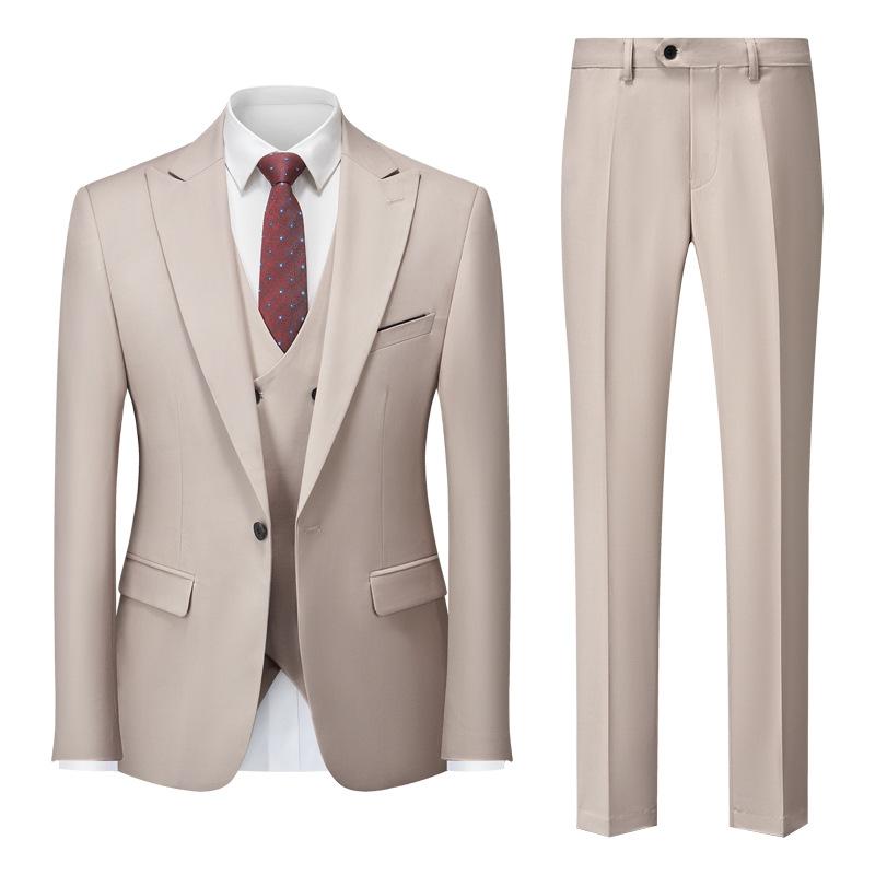 Herren Business Casual Anzug Hochzeit Bräutigam Anzug Herrenanzüge und Blazer M apricot