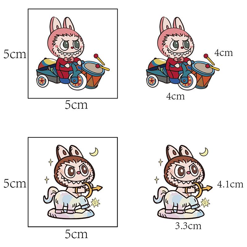 20 Stück/Set Cartoon Labubu Temporäre Einweg-Tattoo-Aufkleber Niedliche Kinder Wasserdichtes Tattoo für Kinder Lustiges Geburtstagsgeschenk