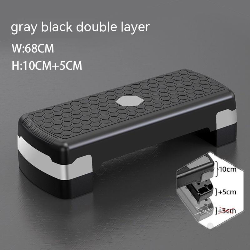 Aerobic Stepper Höhenverstellbar Workout Übung Step Plattform Haushalt Fitnessstudio Übung Fitness Trainingsgerät grey/Black (68cm)