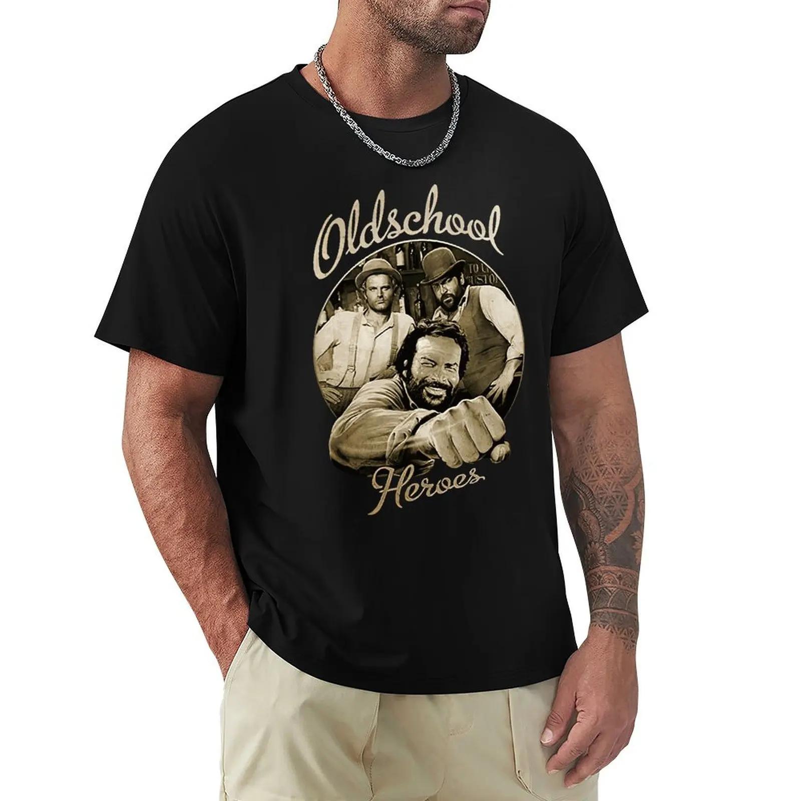 Bud Spencer Old School T-Shirts Cartoon Grafik T-Shirts Coole Kurzarm Kleidung Streetwear T-Shirts T-Shirts Tops XXXXXL schwarz