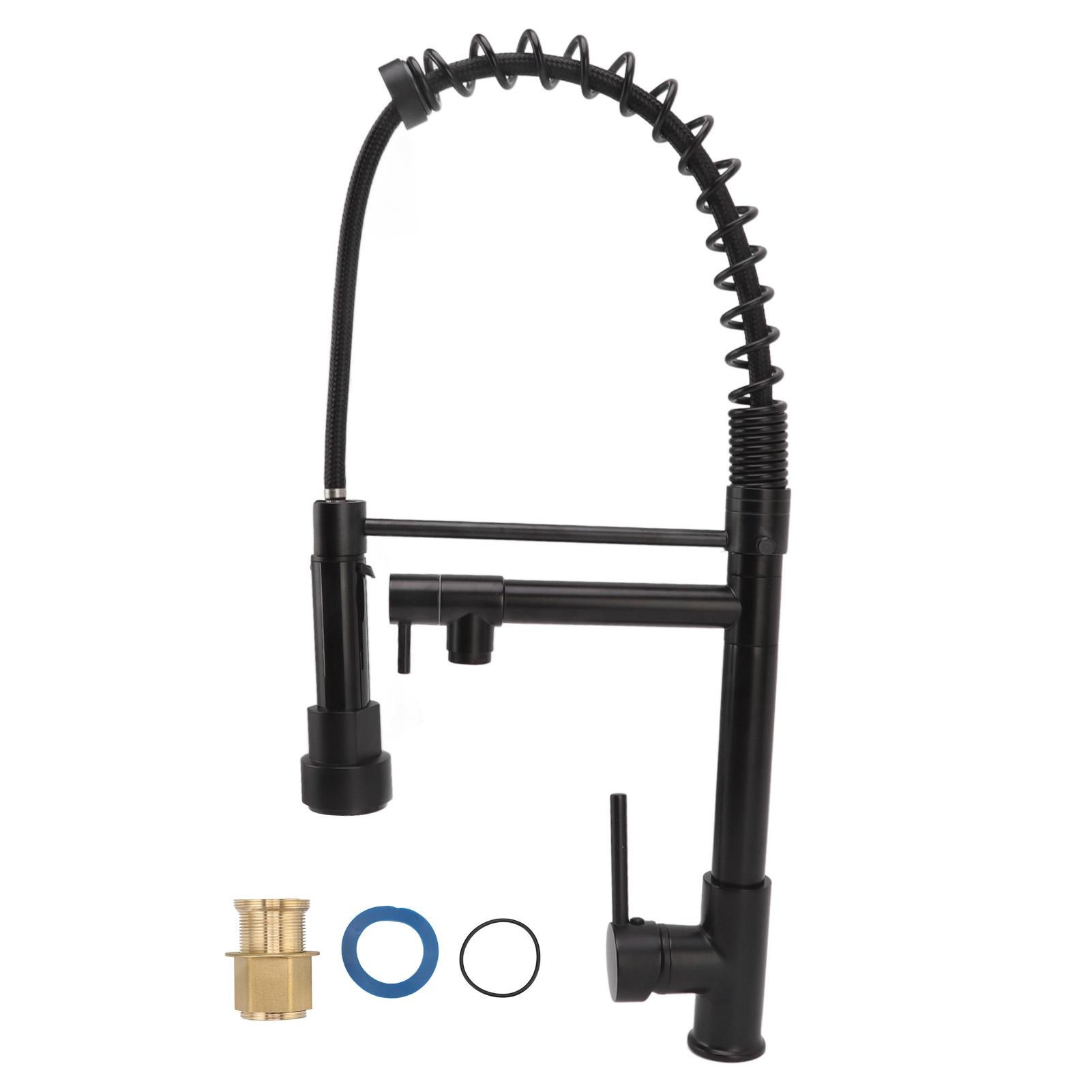 Feder Ausziehbare Armatur Doppelfunktion Küchenspülenarmatur Universal 360 Grad Spültischarmatur Schwarz