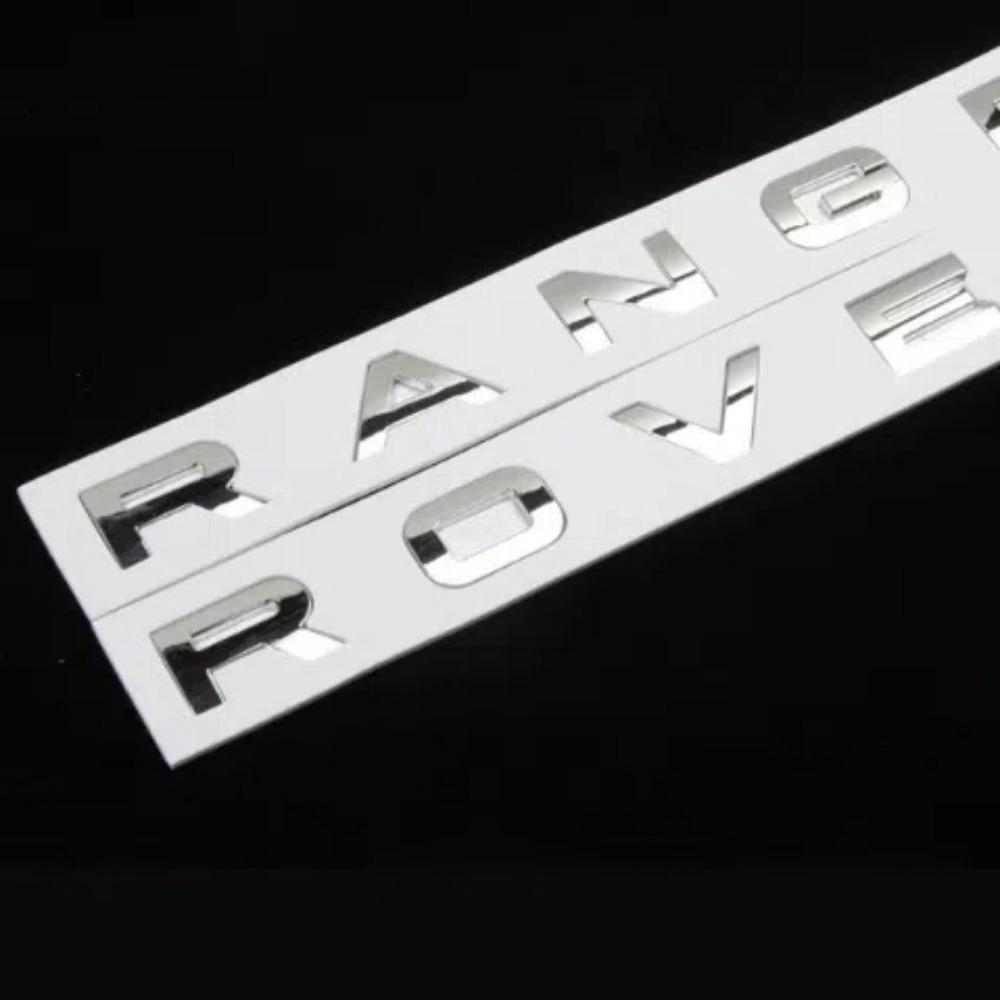 3D-ABS-Logo R ange-R über Emblem-Buchstaben Motorhaubenabzeichen Motorhaubenaufkleber für R ange-R über L320 L322 L405 L494 Vouge Evoque silber