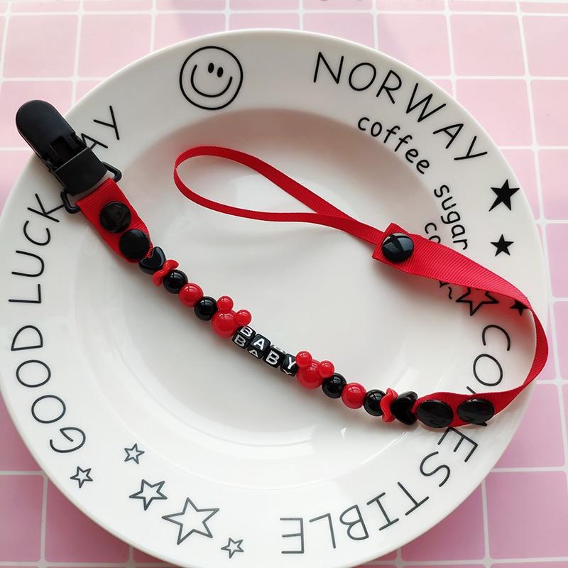 Neue Baby Schnuller Clip Kette Dummy Halter Für Brustwarzen Kinder Schnuller Clips Schnuller Halter Einstellbare Halter für Brustwarzen rot