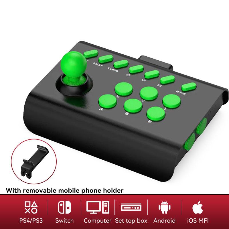 VAORLO Arcade Game Stick Joystick Controller für Nintendo Switch PS4 PS3 8bitdo Ultimate Pandora Box PC IOS Handy Black Green