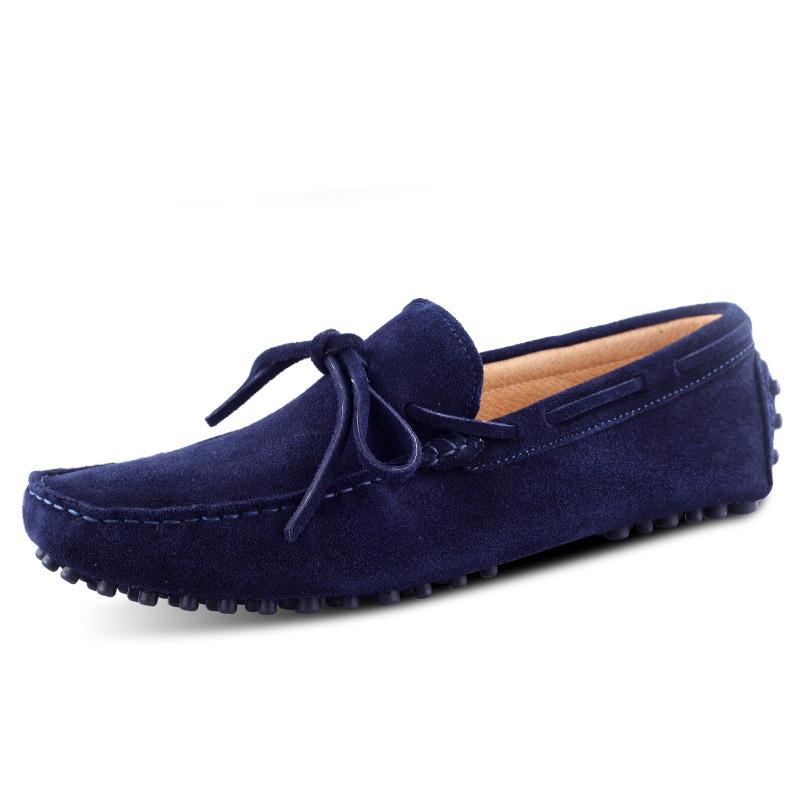 Mode Echtes Leder Herrenschuhe Nubukleder Herren Slipper Mode Übergröße Frühling Herbst Herrenschuhe Freizeitschuhe 9 Farben Größe 38-46 11 dunkelblau