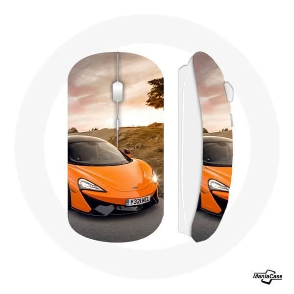 Kabellose Maus - MANIACASE - McLaren Orange - WLAN USB-Stick enthalten - Kompatibel mit Mac und PC - WLAN-Technologie