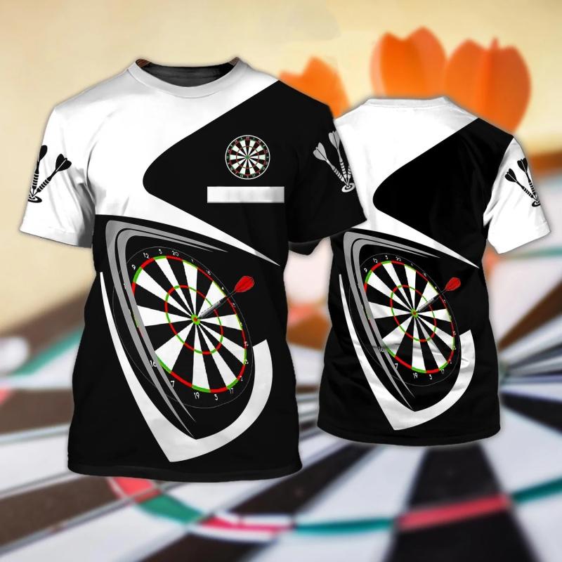 T-Shirt für Herren mit Aufdruck „Beer And Darts“, personalisierbar, kurzärmelig, Rundhalsausschnitt, übergroß, lässig, coole Straßenkleidung L