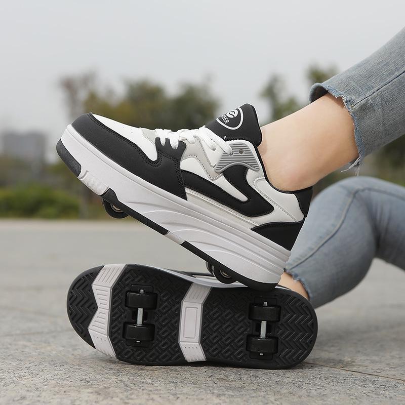 Neue Crazy 4-Rad Rollschuhe für Kinder: Verwandelbare Sneaker für Jungen, Mädchen und Teenager 37