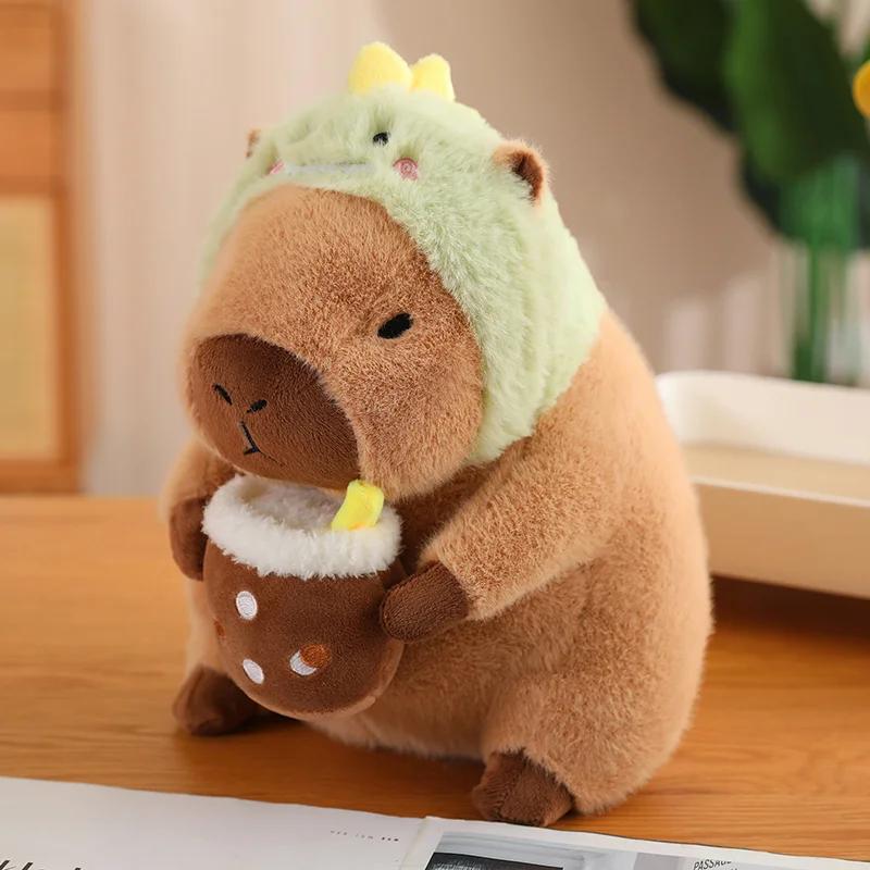 Capybara Plüschtier Simulation Capybara Cosplay Einhorn Dinosaurier Kleid Boba Brot Obst Essen Dekor Vögel Blase Kuscheltiere about 30cm