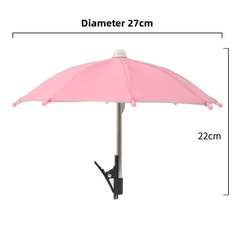 Handyhalter Sonnenschirm-Klammer Schirm Outdoor Handy Fixierschirm Regenschirm Sonnenschirm Handy Entspiegelter Kleiner Schirm 1PCS rosa