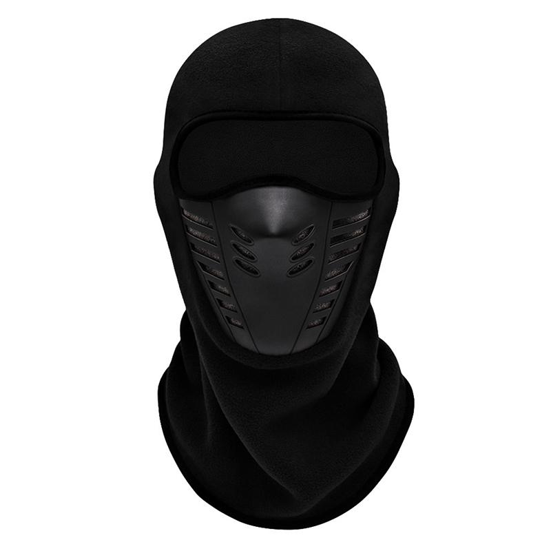 Motorrad-Maske, Fleece, Thermo-Gesichtsmaske, hält warm, Reiten, Sturmhaube, Biker, Winter schwarz
