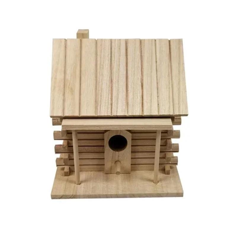 Außendekoration Holz Nistkasten DIY Papagei Nymphensittiche Schwalbennest Außen Dach Holz Vogelhaus Hängender Vogelkäfig Wood