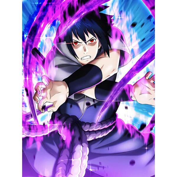 5D-Diamantgemälde zum Selbermachen, Naruto Ultimate Ninja, Diamant-Mosaik, Kreuzstich-Set, Heimdekoration, komplette runde Diamant-Stickerei Round 40x50cm