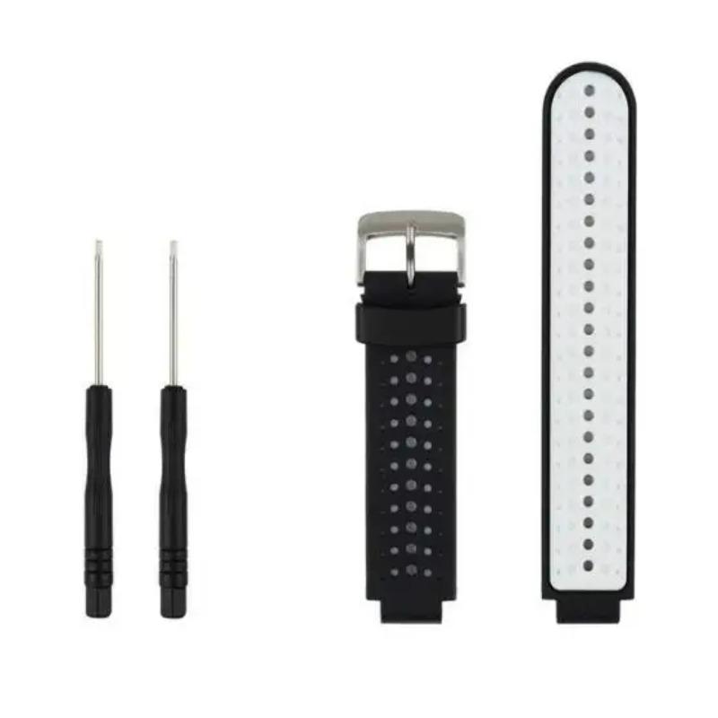 Für Garmin Forerunner 235 235Lite /220/230/620/630 Armband für Garmin Forerunner 735XT Smartband-Armband Silikon-Uhrenarmband only the strap schwarz weiße