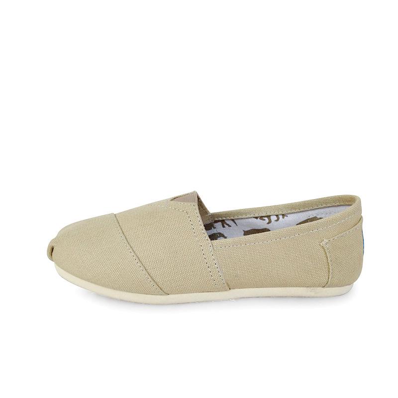 Neue 2025 Canvas-Schuhe Herren- und Damen-Slipper einfarbig Toms-Schuhe Thomas Stoffschuhe Mary-Schuhe bequem und vielseitig 42 khaki