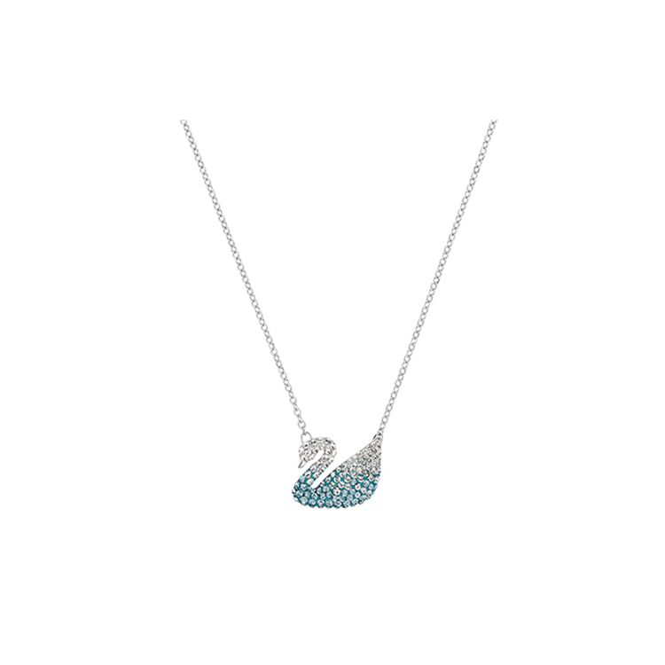 Swarovski Gradient Blue Swan Ikonischer Schwan Kristall Halskette Damen Halskette 5512095 Box (Random Color)