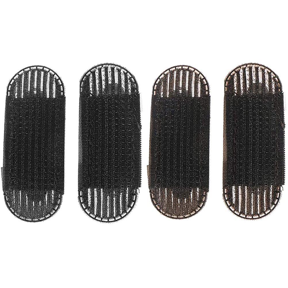 4Pcs Pony Matte Haar Clips Schwamm Bump It Up Volumen Basis Haar Einsätze Unsichtbare Haar Pins schwarz