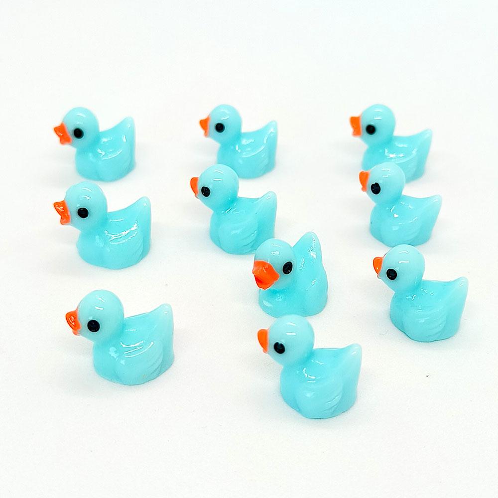200-10 Stück/Set Harz Mini Enten Dekoration Miniaturfiguren Kleine Ente Handwerk Mikrolandschaft Puppenhaus Dekoration Zubehör 10pcs see-blaue