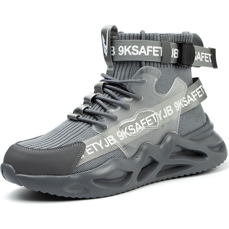 Arbeitsstiefel Herren Damen Sicherheitsschuhe Stahlkappe Socke Sicherheitsstiefel Mann Unzerstörbare Schuhe Anti-Smash Arbeitsschuhe Turnschuhe Männlich 41