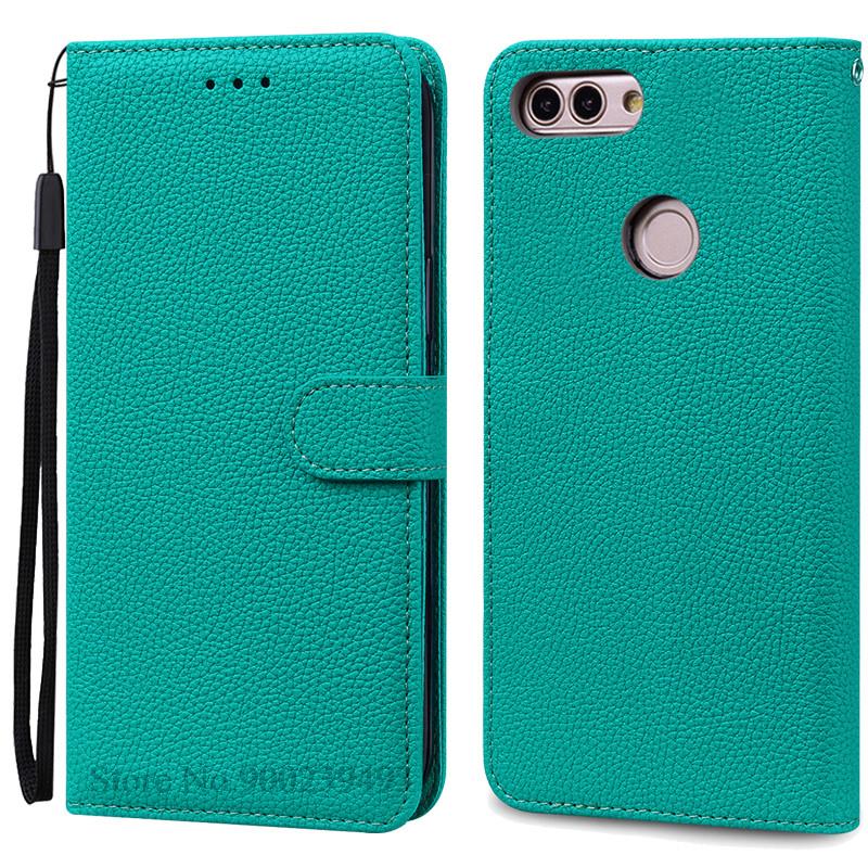 Für Huawei P Smart 2018 Fall FIG-LX1 Leder Brieftasche Flip Fall Für Huawei P Smart Fall FIG-LX1 5,65 zoll Fall coque Fundas Shell P Smart 2018 FIG-LX1 cyanblau